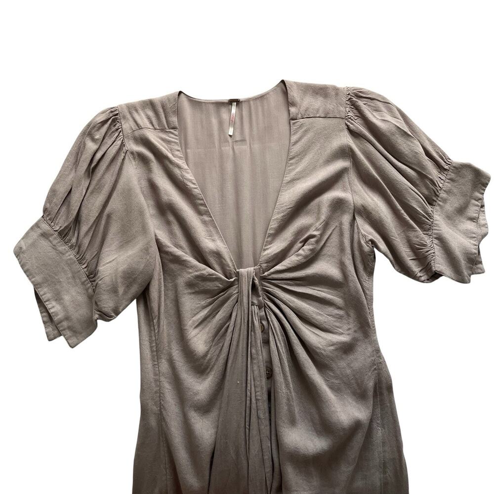 Free people Vintage Summer Midi dress Goat Sz Small Minimalist Coastal Chic - Picture 6 of 12